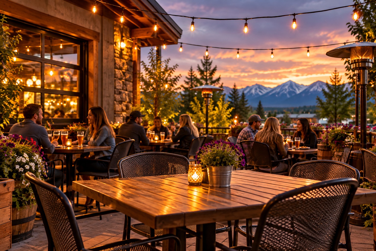 Outdoor patio dining at Firetap Alehouse